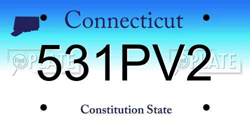 531PV2 Connecticut License Plate