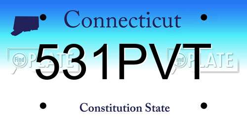 531PVT Connecticut License Plate