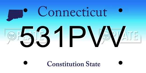 531PVV Connecticut License Plate