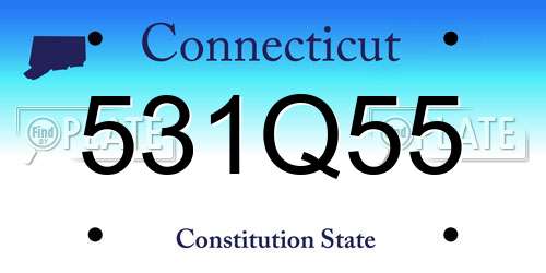 531Q55 Connecticut License Plate