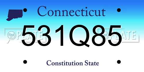 531Q85 Connecticut License Plate