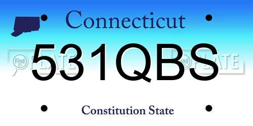 531QBS Connecticut License Plate