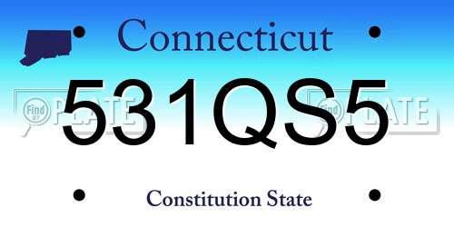 531QS5 Connecticut License Plate