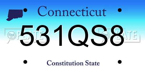 531QS8 Connecticut License Plate