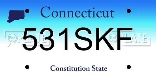 531SKF Connecticut License Plate