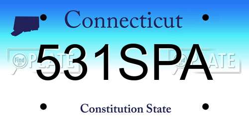 531SPA Connecticut License Plate