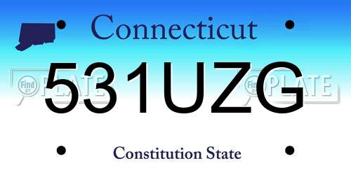 531UZG Connecticut License Plate