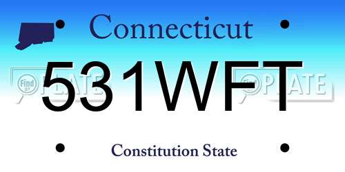 531WFT Connecticut License Plate