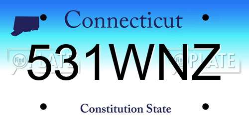 531WNZ Connecticut License Plate