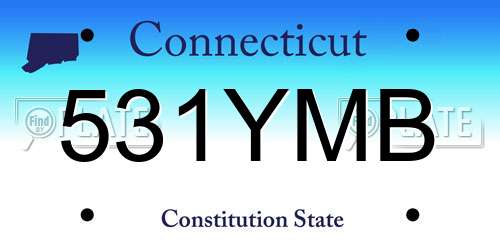 531YMB Connecticut License Plate