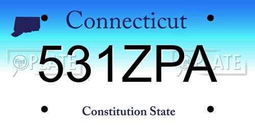 531ZPA Connecticut License Plate