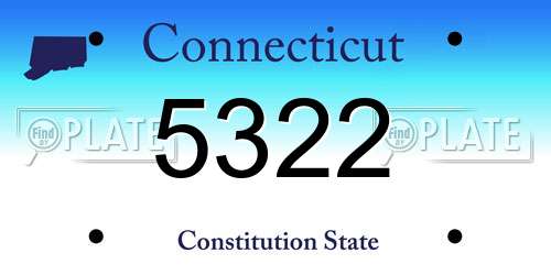 5322 Connecticut License Plate
