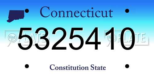 5325410 Connecticut License Plate