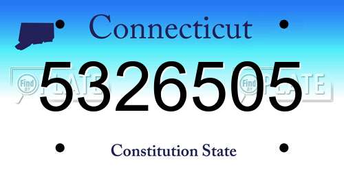 5326505 Connecticut License Plate