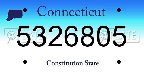 5326805 Connecticut License Plate