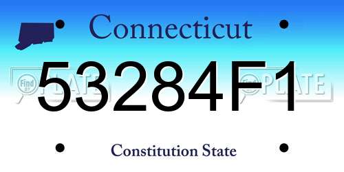 53284F1 Connecticut License Plate
