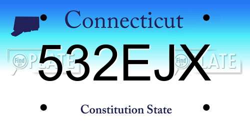 532EJX Connecticut License Plate
