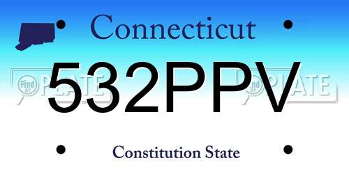 532PPV Connecticut License Plate