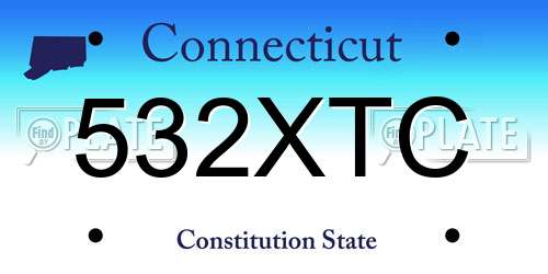 532XTC Connecticut License Plate