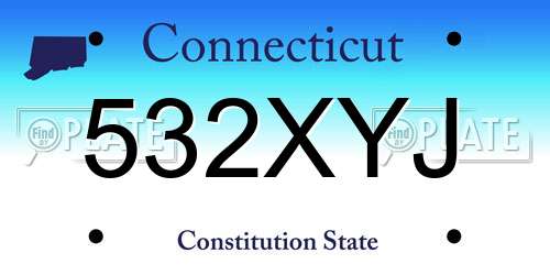 532XYJ Connecticut License Plate