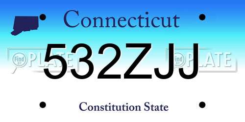 532ZJJ Connecticut License Plate