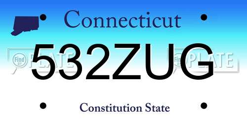 532ZUG Connecticut License Plate