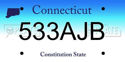 533AJB Connecticut License Plate
