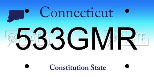 533GMR Connecticut License Plate