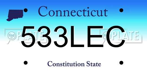 533LEC Connecticut License Plate
