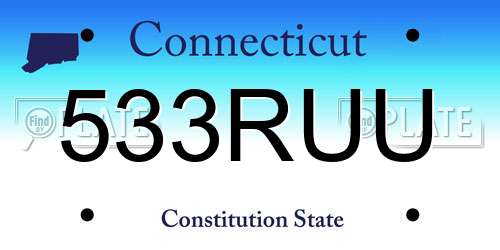 533RUU Connecticut License Plate