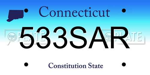 533SAR Connecticut License Plate
