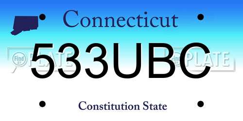 533UBC Connecticut License Plate