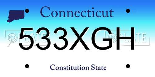 533XGH Connecticut License Plate