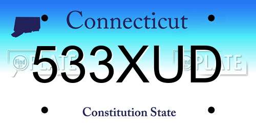533XUD Connecticut License Plate