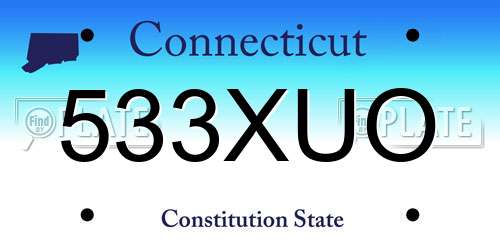 533XUO Connecticut License Plate