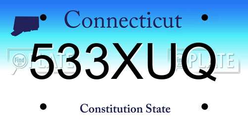 533XUQ Connecticut License Plate