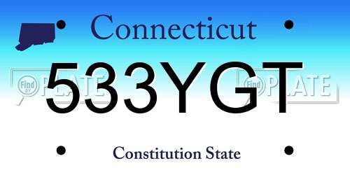 533YGT Connecticut License Plate