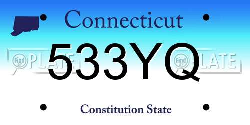533YQ Connecticut License Plate