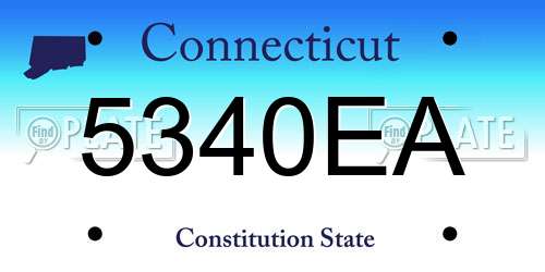 5340EA Connecticut License Plate