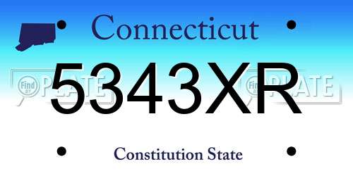 5343XR Connecticut License Plate