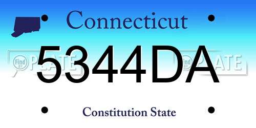 5344DA Connecticut License Plate