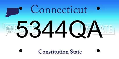 5344QA Connecticut License Plate
