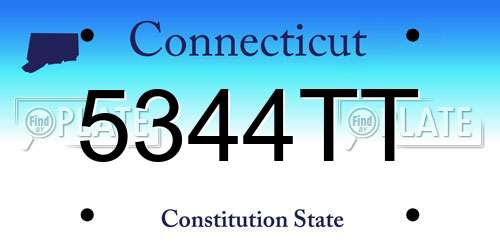 5344TT Connecticut License Plate