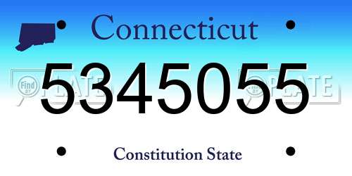 5345055 Connecticut License Plate