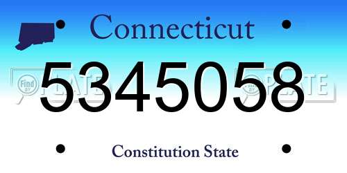 5345058 Connecticut License Plate