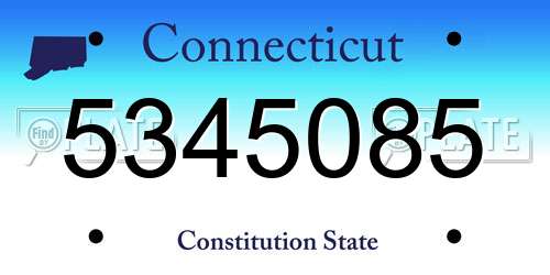 5345085 Connecticut License Plate