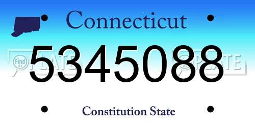5345088 Connecticut License Plate