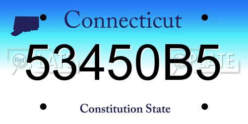 53450B5 Connecticut License Plate