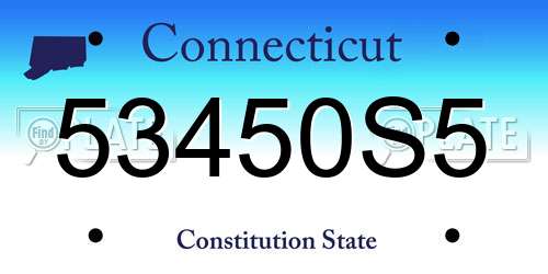 53450S5 Connecticut License Plate