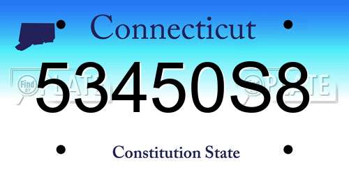 53450S8 Connecticut License Plate